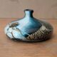 Multilayered glass vase with gold inclusions, Biot workshop, signed JM Operto