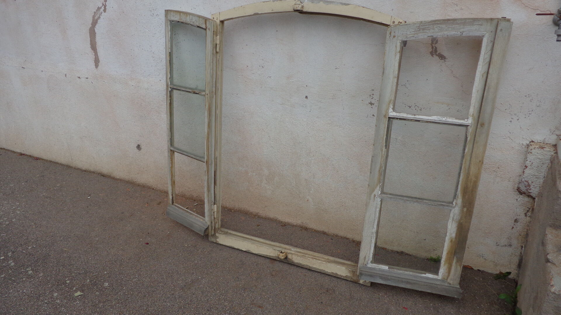 Arched window with its frame