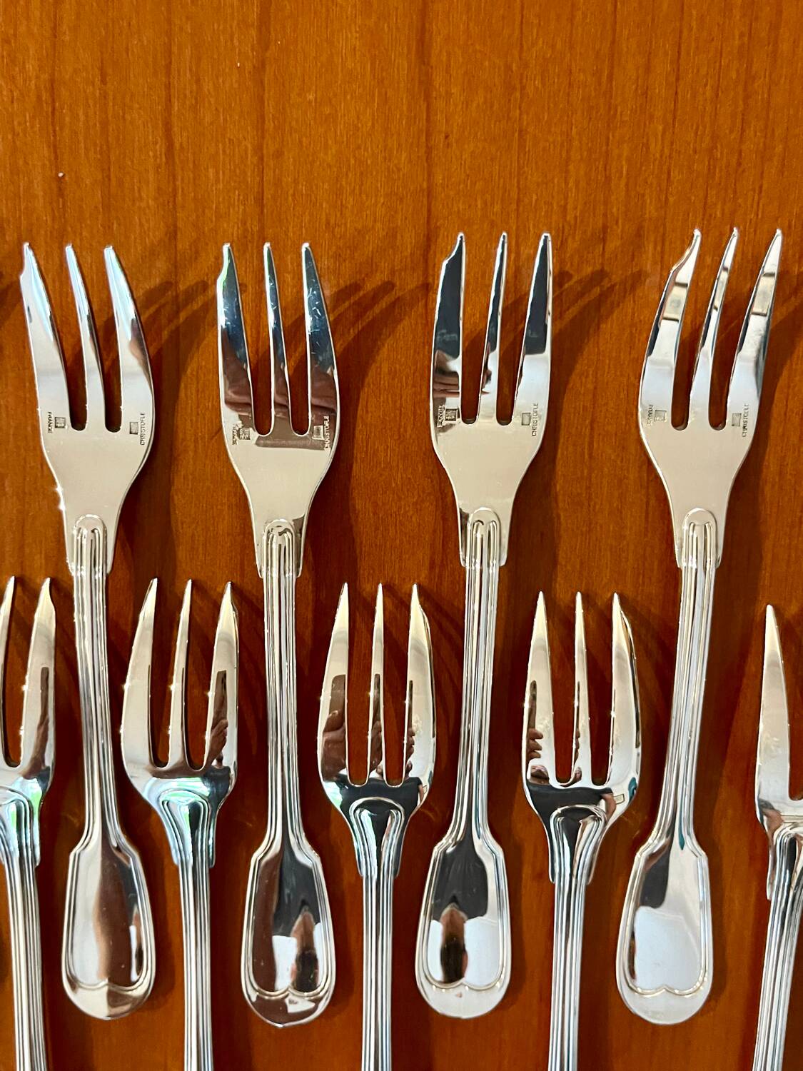 Christofle Chinon 12 cake forks and 1 pie server new condition