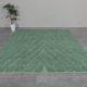 Traditional handwoven Berber rug in green, size 1.5/3.5 m.