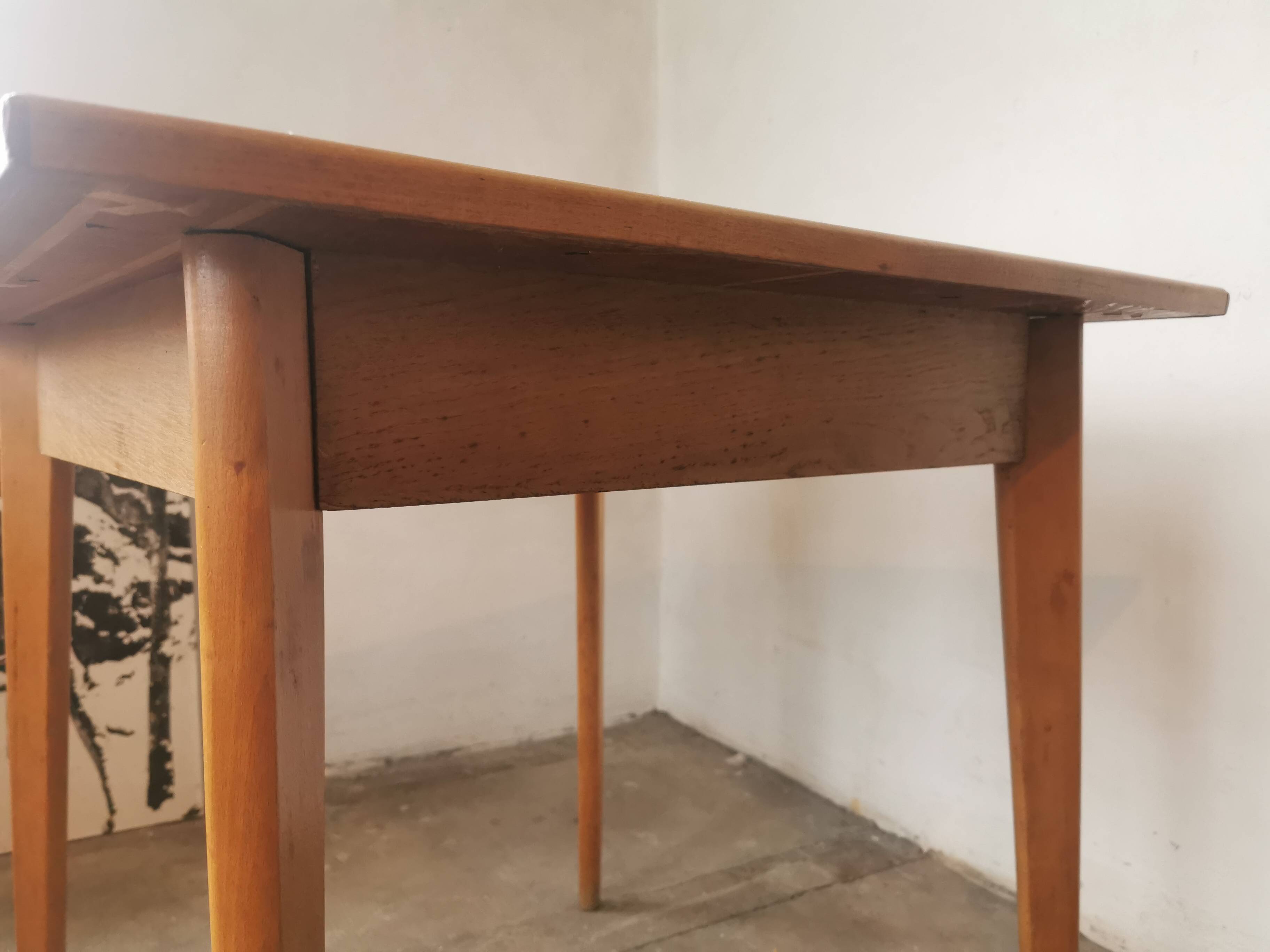 Square dining table, wood and formica, 1960s