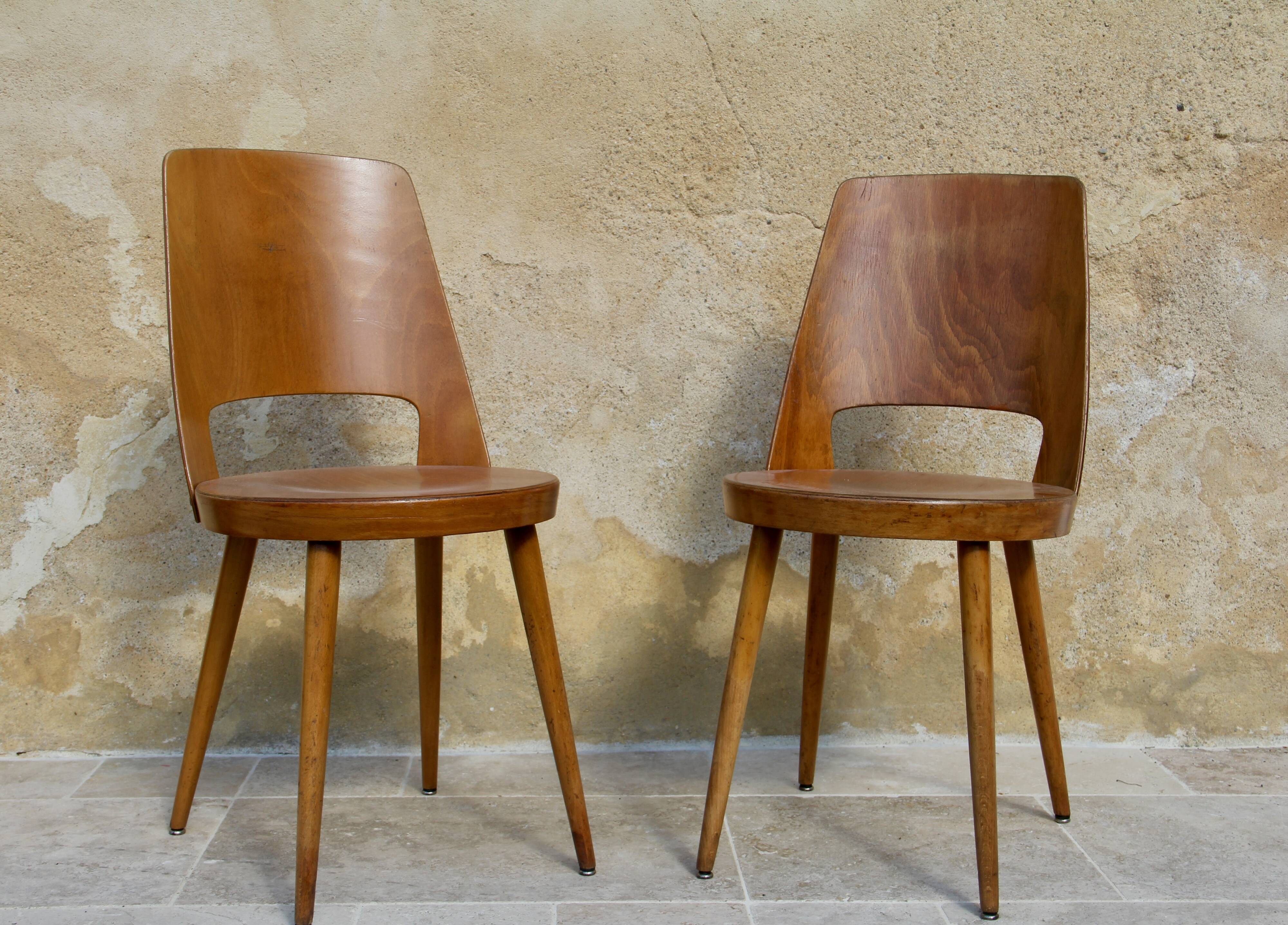 Paire de chaises mondor du designer baumann circa 50/60