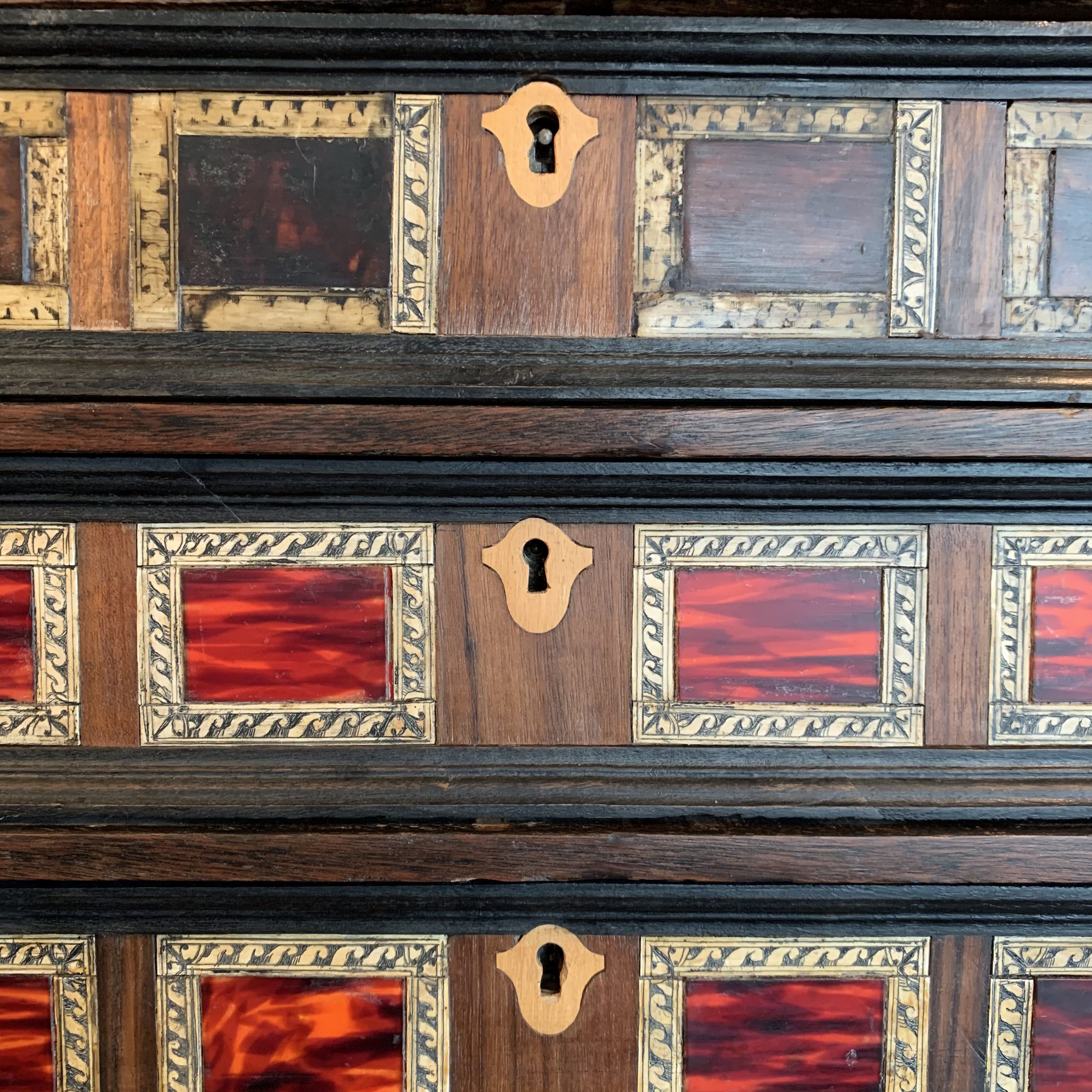 Antwerp cabinet to be laid in tortoiseshell and 17th century marquetry