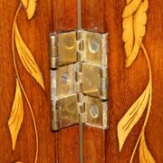Pair of three-panel screens made of Dutch hardwood and walnut.