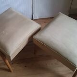 Pair of large vintage 1950s ottoman footstools.