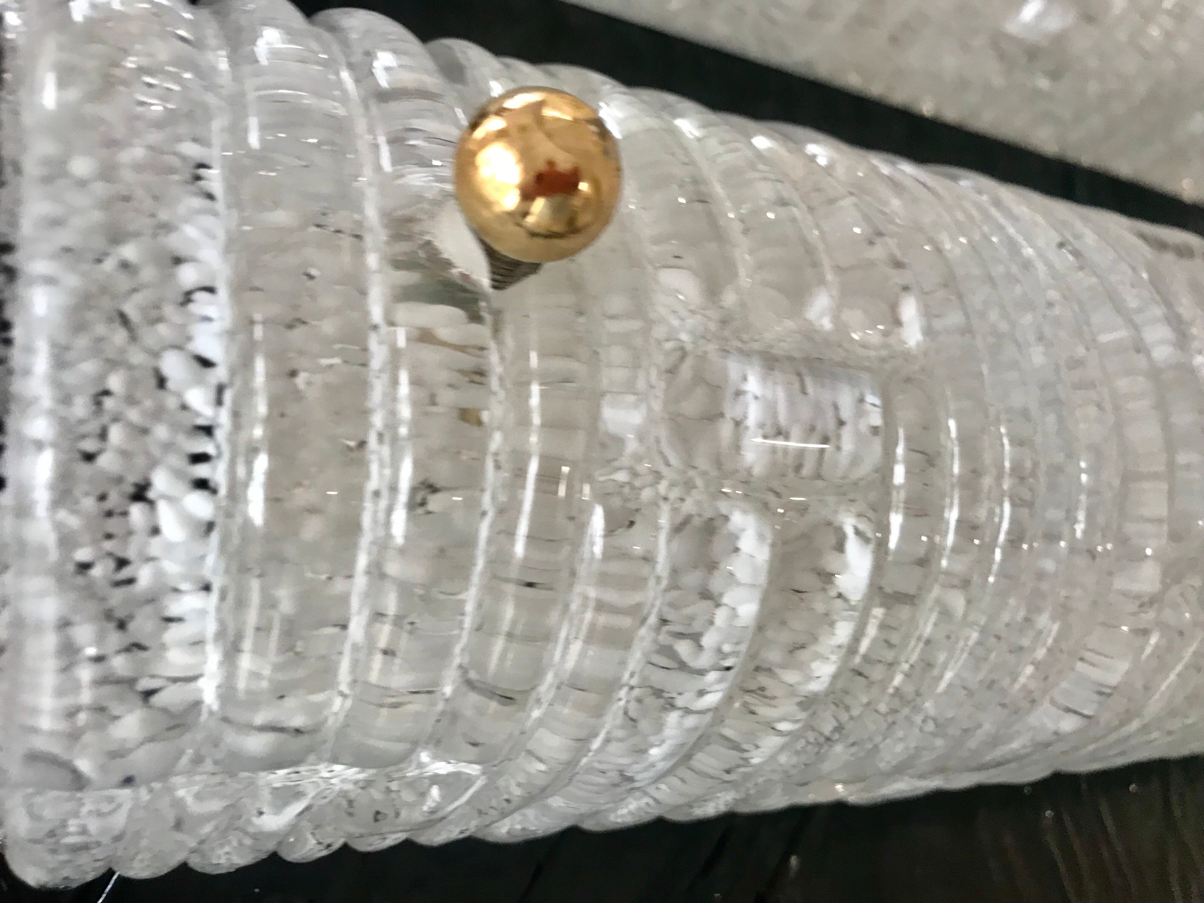 Set of three Barovier murano glass wall sconces