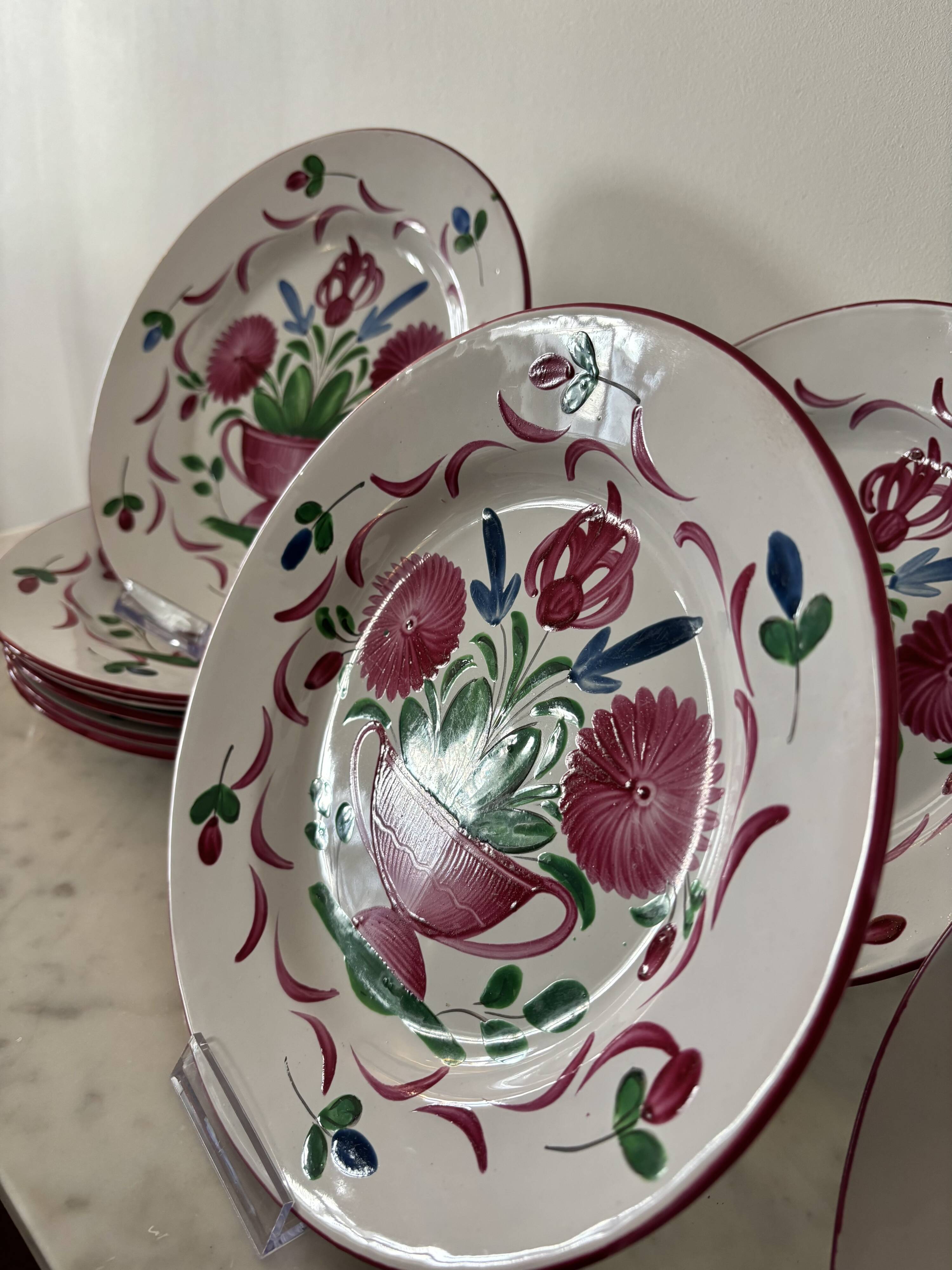 Assiettes Saint Clément Au vase fleuri