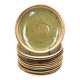 12 green Pierre Digan plates, diameter 25.5 cm, from the 70s