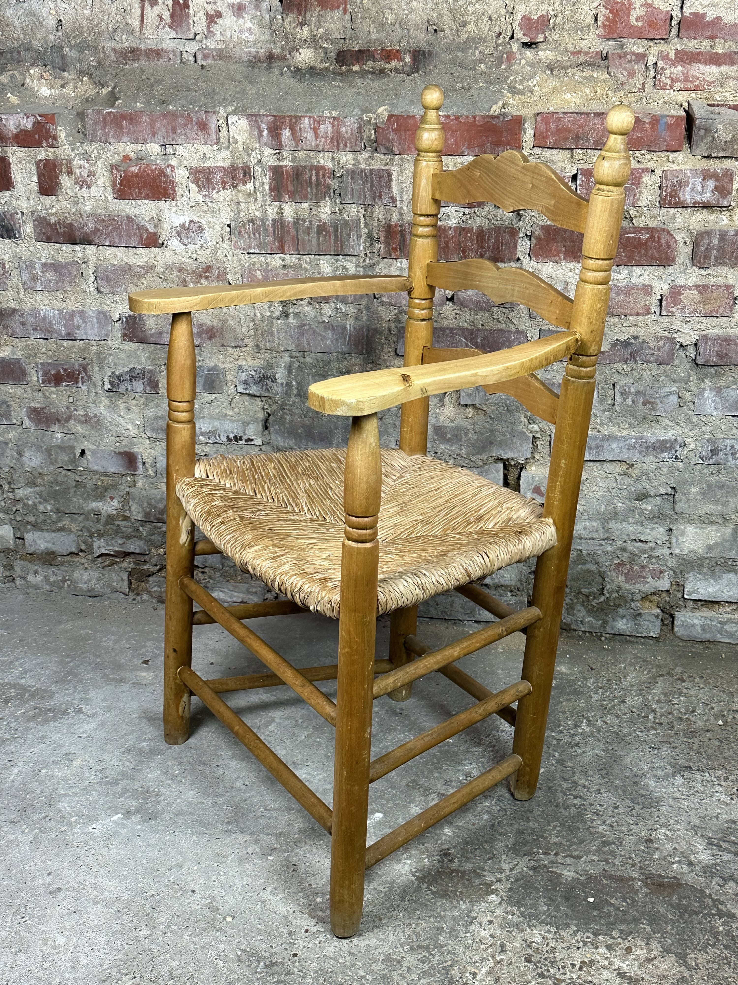 Paillé armchair in natural wood 1980