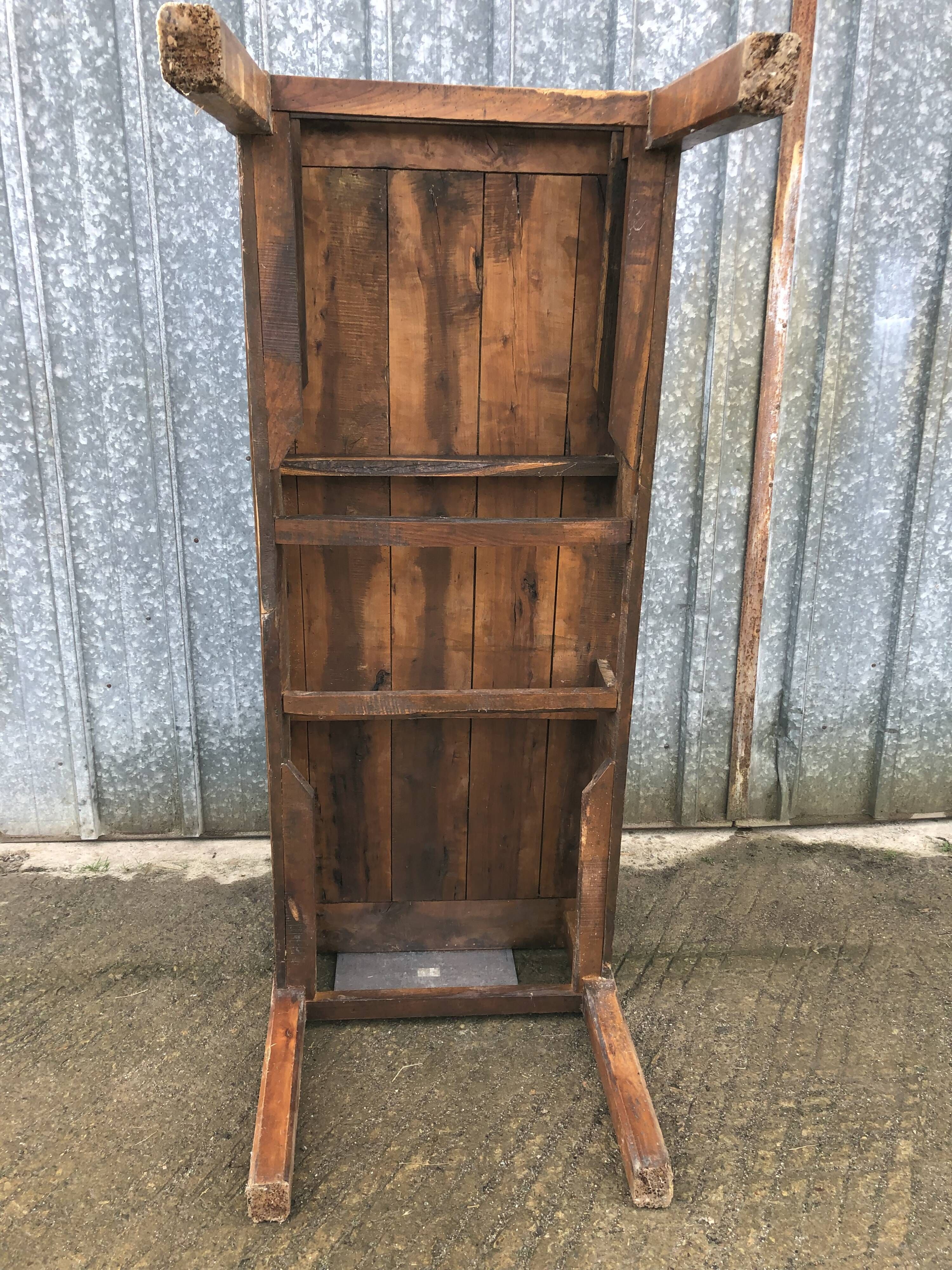 Antique Rustic Solid Cherry Farmhouse Table with 3 Drawers and 1 Pull Out