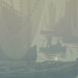 Henri RIVIERE: Brittany, First Quarter, Original signed lithograph