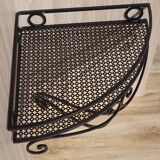 Wrought iron and marble corner shelf