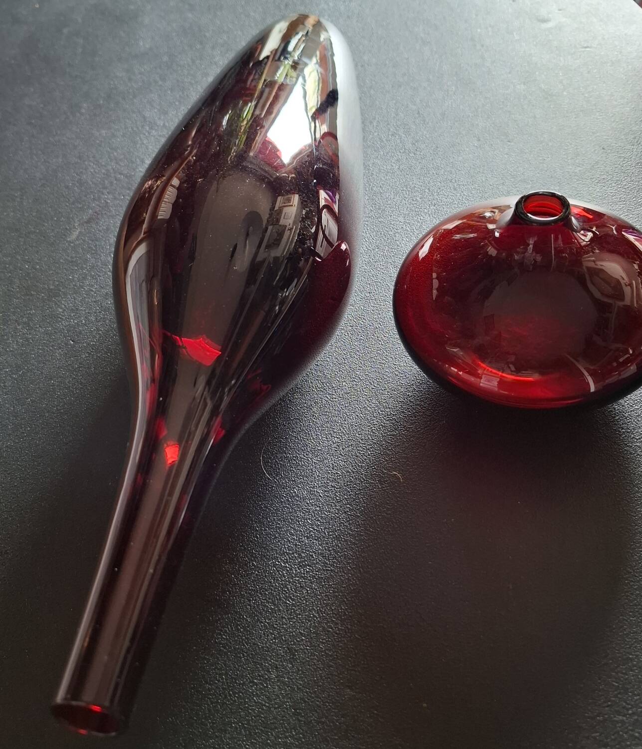 Lot de 2 vases contemporains couleur brique
