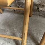 Foldable Italian chairs (set of 4) in beech and rattan 1980