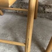 Foldable Italian chairs (set of 4) in beech and rattan 1980