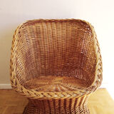 Wicker rattan armchair