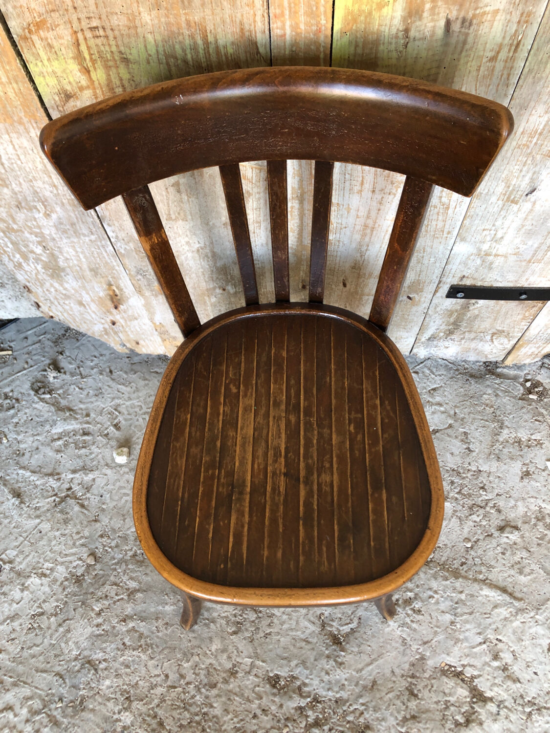 Chair bistrot baumann dark wood 70s vintage #a201