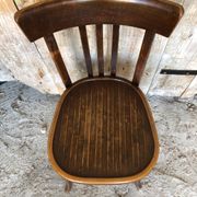 Chair bistrot baumann dark wood 70s vintage #a201