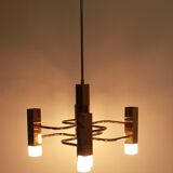 Sciolari chandelier, 5 square lights, 1970