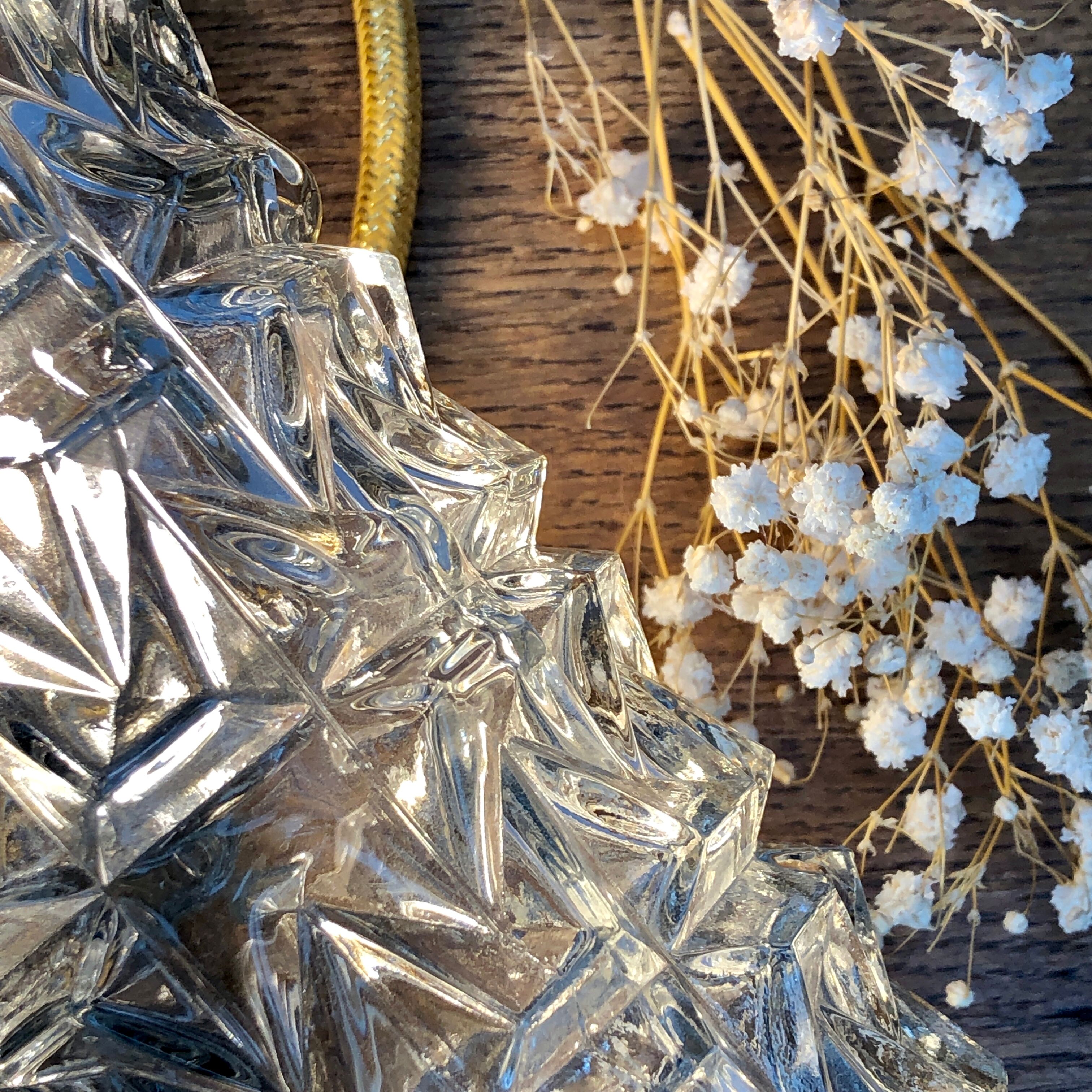 Vintage moulded glass tulip hanging lamp