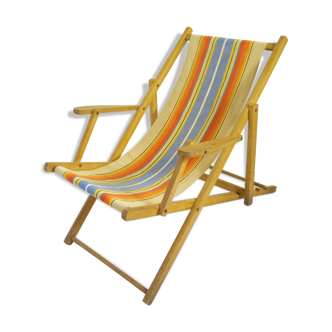 Chair fabric and wood vintage 1960