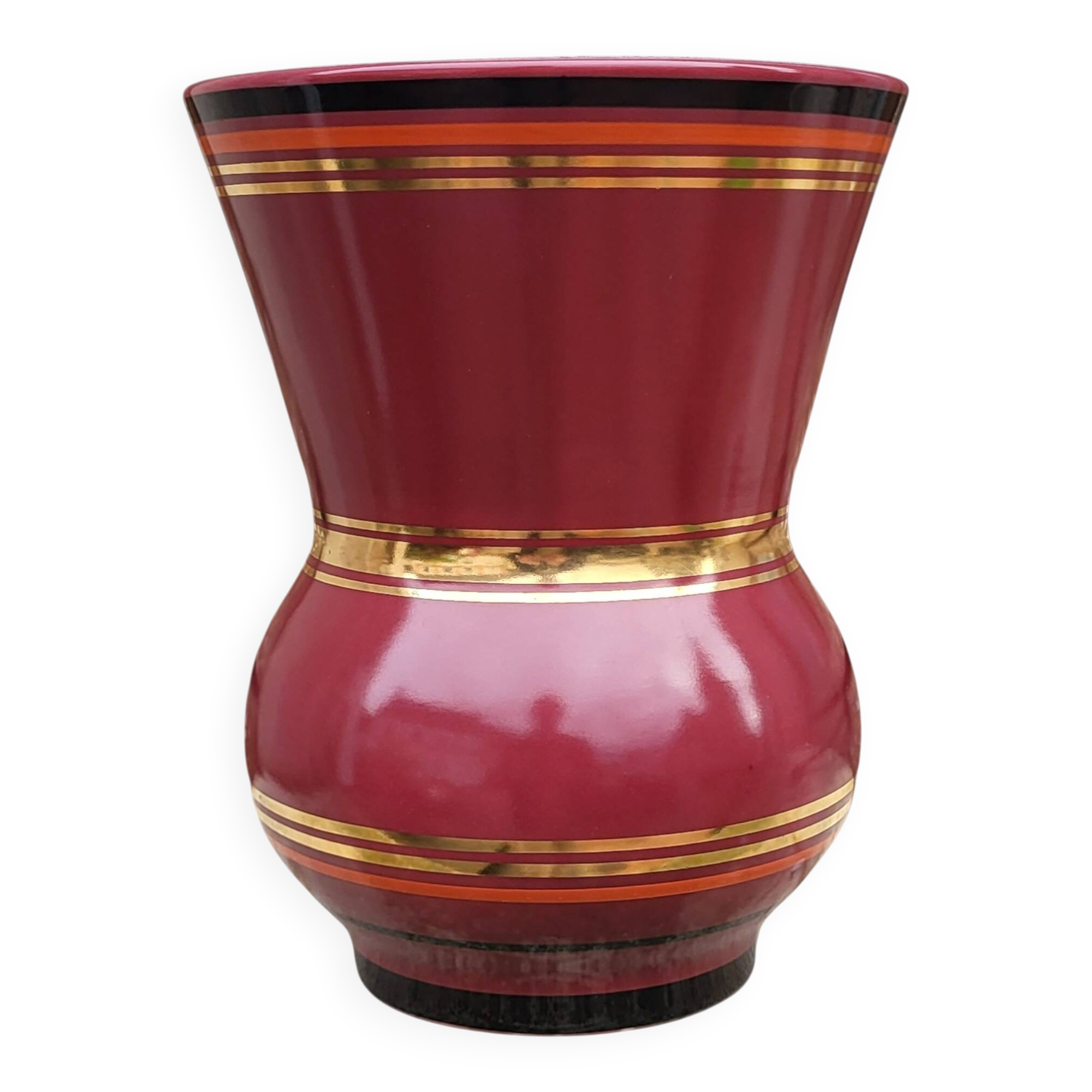 Earthenware vase from Gien 1940-60