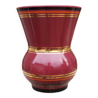 Earthenware vase from Gien 1940-60