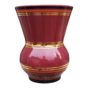 Earthenware vase from Gien 1940-60