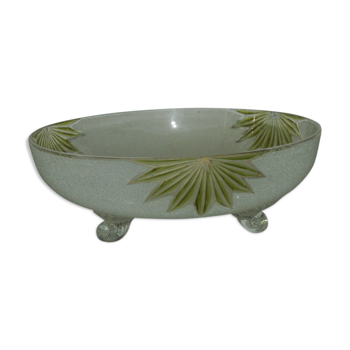 Frosted glass cup and art-new enamelled