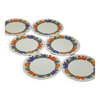 Set of 6 Villeroy and Boch Acapulco plates, diameter 15.5 cm