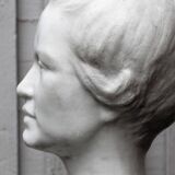 Important white marble bust, signed Léoni, 19th century