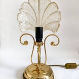 Glass bedside lamp with petal pattern, 50s