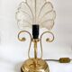 Glass bedside lamp with petal pattern, 50s