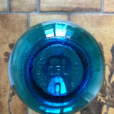 Vintage glass decanter space age turquoise
