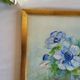 20th-century watercolor painting signed Carré-Tison, Bouquet of blue flowers