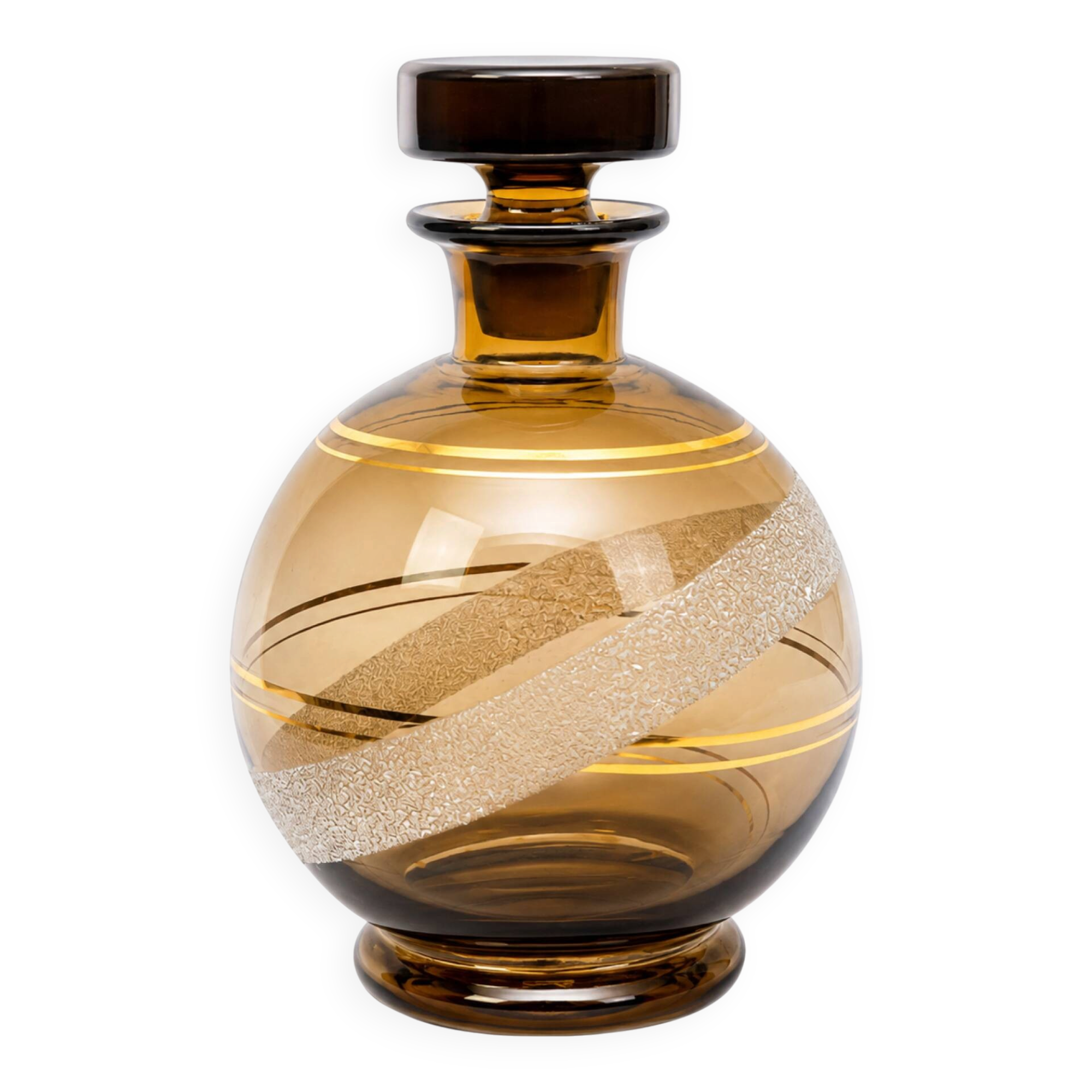 Acid-etched glass carafe 1930s/40s - Czechoslovakia