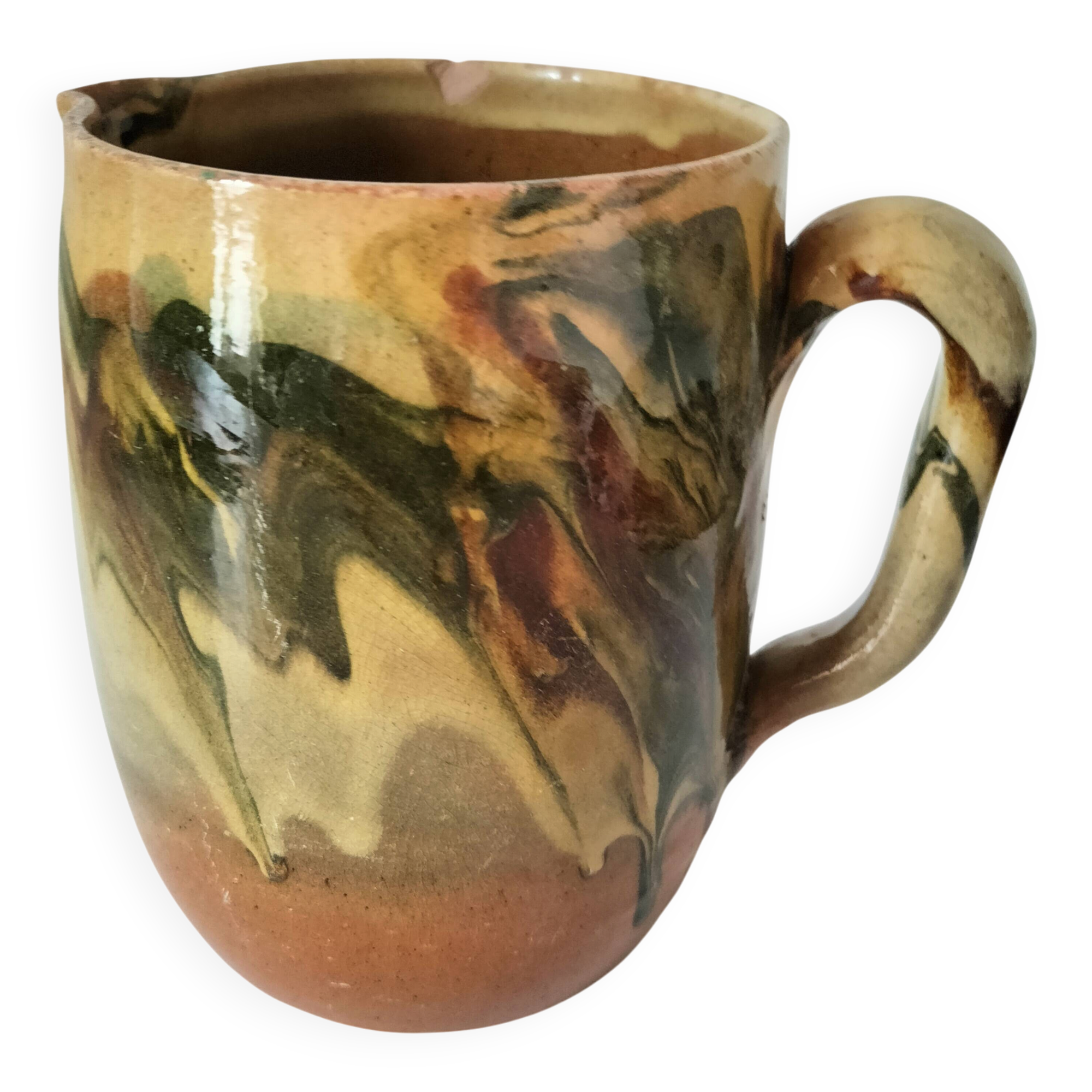 Glazed earthenware jug