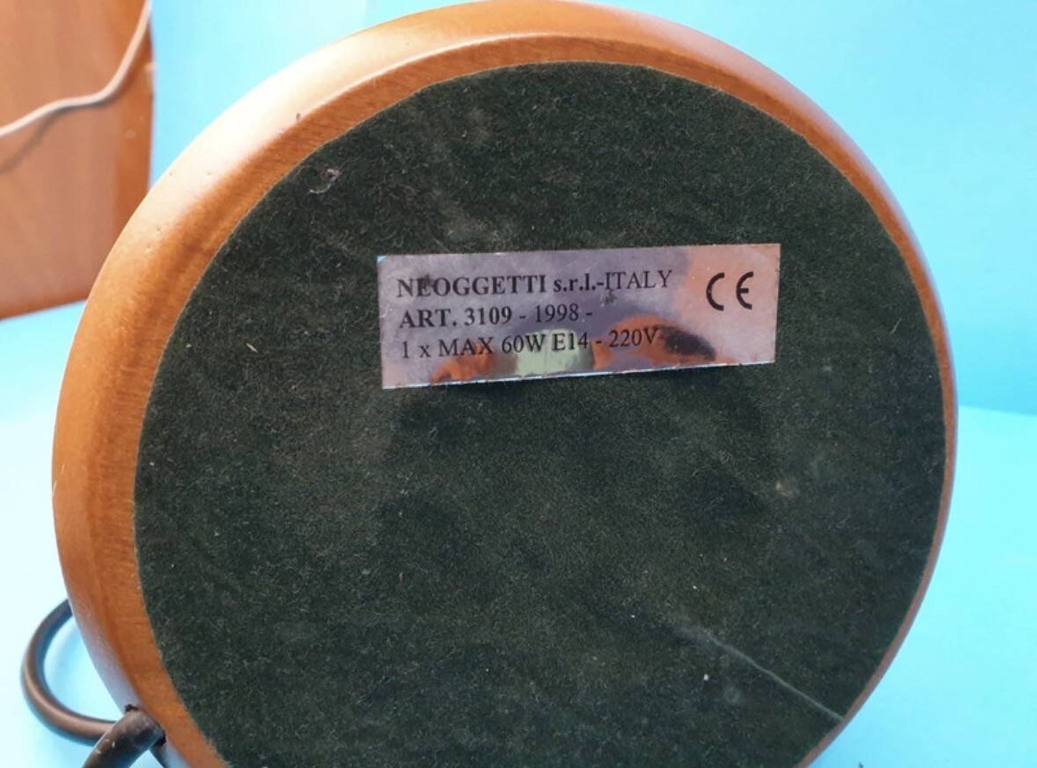 Lampe Neoggetti en verre de Murano et bois