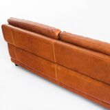 Vintage three-seater leather sofa. Edition by Roche Bobois. France, 70s-80s