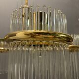 Mid-Century Italian Murano Glass Rod Chandelier, 1980s