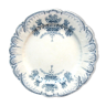 Assiette plate Terre de Fer Saint Amand, modèle Régence, en bleu