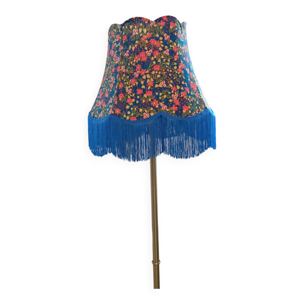 Abat jour rétro tissu liberty franges charleston