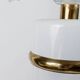 Vintage Murano glass table lamp – white, gold metal base, frosted glass shade – Italy 1980s