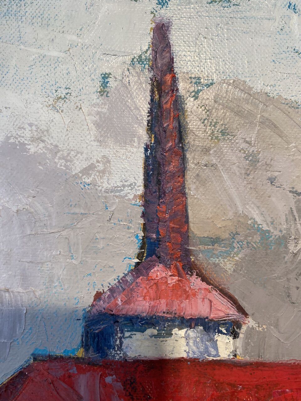 Old painting, urban landscape, 70s