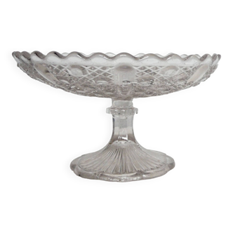 Cup on feet molded glass old compote bowl
