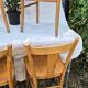 4 vintage bistro chairs from the 1950s in raw wood
