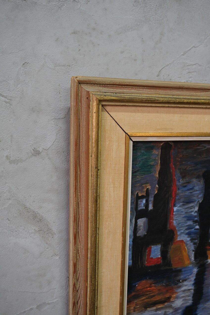 Lennart Hall, Swedish abstract painting, 1960s, Oil on panel, Framed