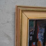 Lennart Hall, Swedish abstract painting, 1960s, Oil on panel, Framed