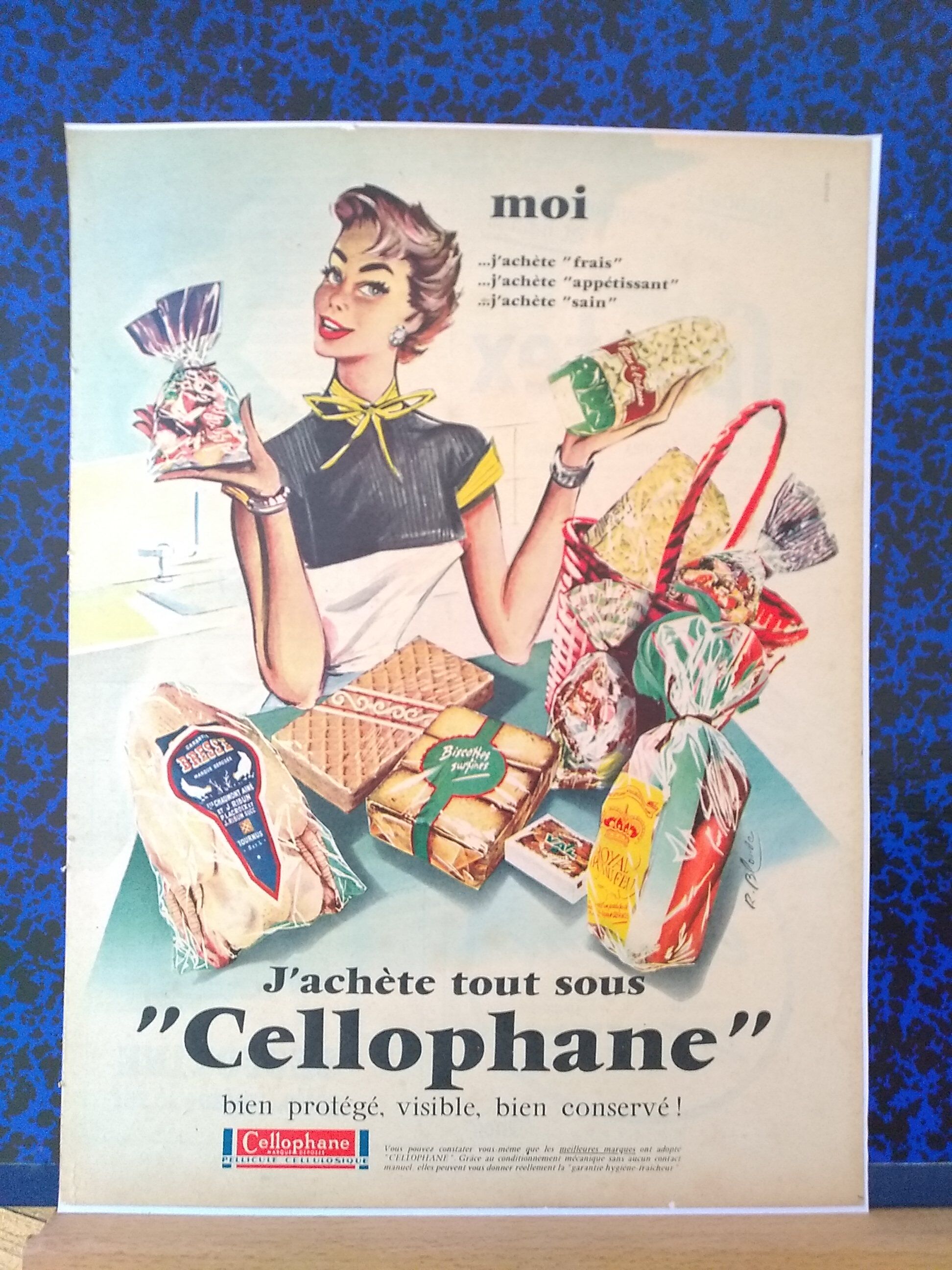 Colorful Cellophane advertisement from a period magazine