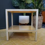 Mid century pierre vandel cream aluminium two-tier side table 1970s